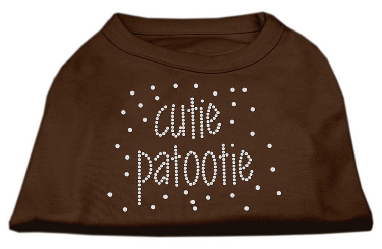 Cutie Patootie Rhinestone Shirts Brown XS